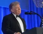 Trump forced to play good sport at correspondents’ dinner – but it couldn’t last