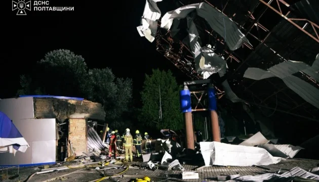 In Poltava region, Russian forces strike emergency service team and gas stations