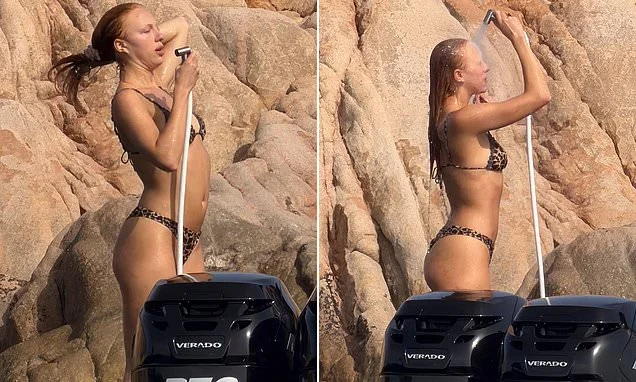 Boris Becker's model daughter Anna Ermakova shows off her incredible figure in a barely-there bikini as she enjoys Sardinia getaway