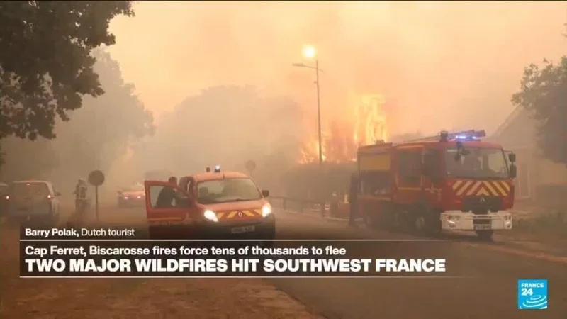 France: Two major wildfires hit the southwest forcing tourists to evacuate