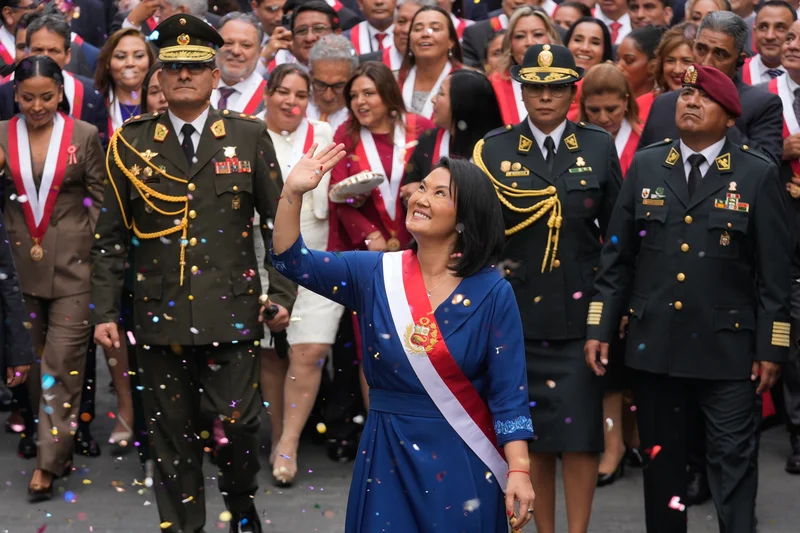 Keiko Fujimori is inaugurated as Peru's president following a narrow election victory