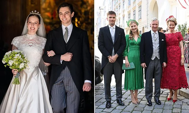 A royal wedding! Archduchess of Austria, Isabel von Habsburg-Lothringen, ties the knot with Spanish aristocrat at Vienna wedding attended by Belgian Royal Family
