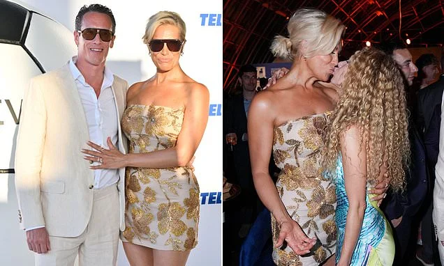 Hannah Waddingham cosies up to spine surgeon boyfriend Nick Beresford-Cleary before planting a kiss on co-star Juno Temple as she lets loose at Ted Lasso S4 premiere