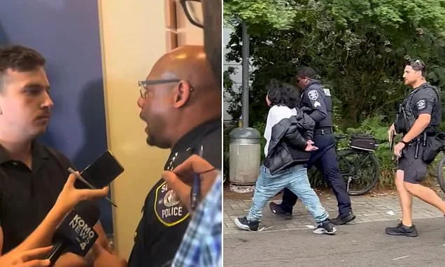 Seattle police chief loses his cool when asked why it took him to long to get back to city after mass shooting that killed three, as boy aged FIFTEEN is arrested