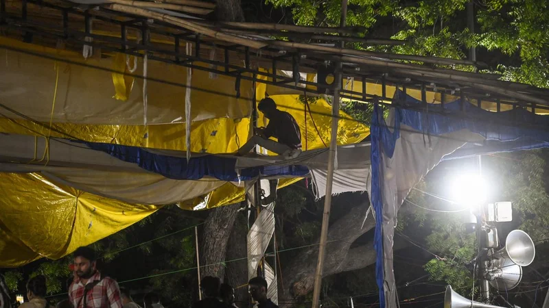 Sheet by sheet, stage that amplified students’ voices taken down