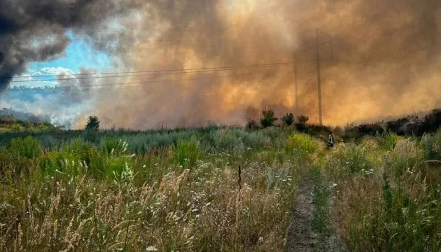 Firefighters battling large landfill blaze in Kyiv region for second day