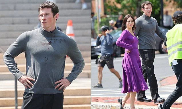 Callum Turner returns to filming after celebrating his wedding and honeymoon with new wife Dua Lipa - after it was revealed his father didn't attend their nuptials