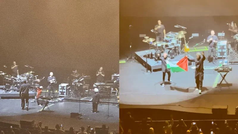 Two members of UK band Massive Attack barred from re-entering Singapore over Palestinian flag display