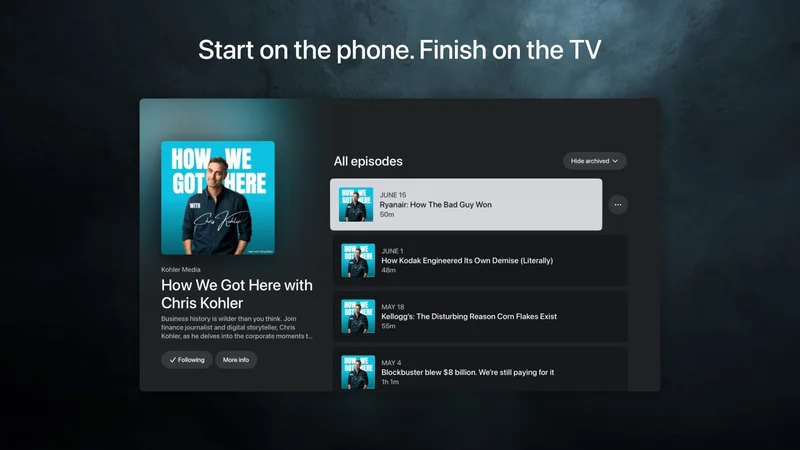 Pocket Casts Now Available on Apple TV