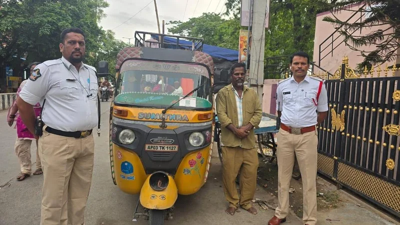 Chittoor police launch drive against overloaded vehicles carrying schoolchildren