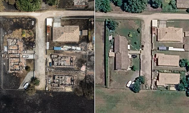 'A warzone': Aerial images reveal devastation of massive Bordeaux wildfire as officials claim it could still be burning in November