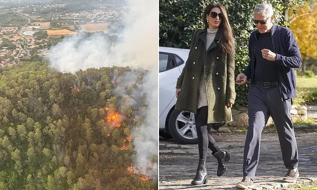 George Clooney and wife Amal are forced to evacuate their home ahead of raging wildfires in France