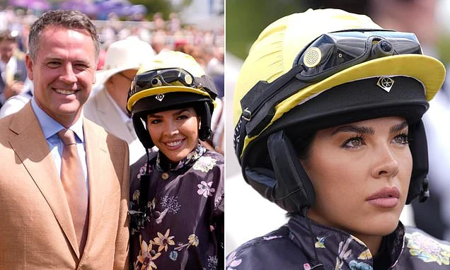 Love Island star Gemma Owen finishes fourth as she rides in her first ever race - watched by her proud father Michael at Goodwood