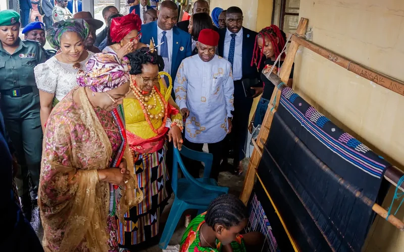 PHOTOS: First Lady Remi Tinubu’s visit to Abia to promote Akwete weaving heritage