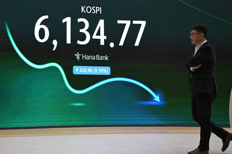 South Korea’s Kospi sinks more than 10% as shares in memory-chip giants tumble