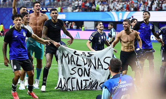 FIFA open disciplinary proceedings against Argentina over Falkland Islands banner as two stars are accused of ASSAULT for part in brawl after World Cup final defeat by Spain