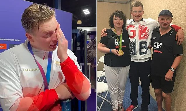 Adam Ramsay-Peaty takes a swipe at his estranged family and says the fallout 'is no fault of my own' - as heartbroken athlete breaks down in tears at the Commonwealth Games