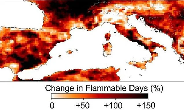 Why France and Spain keep going up in flames: Study reveals the number of dangerous 'fire weather' days has more than DOUBLED since the 1980s