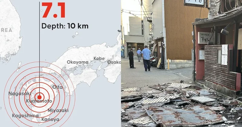 People trapped in shopping mall rubble after strong 7.1 earthquake rattles Japan