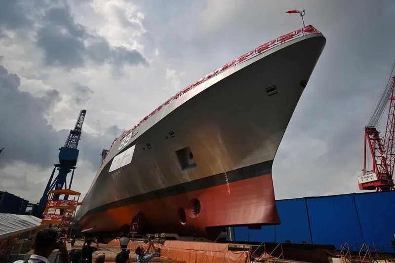 Singapore navy launches second multi-role combat vessel nine months after first