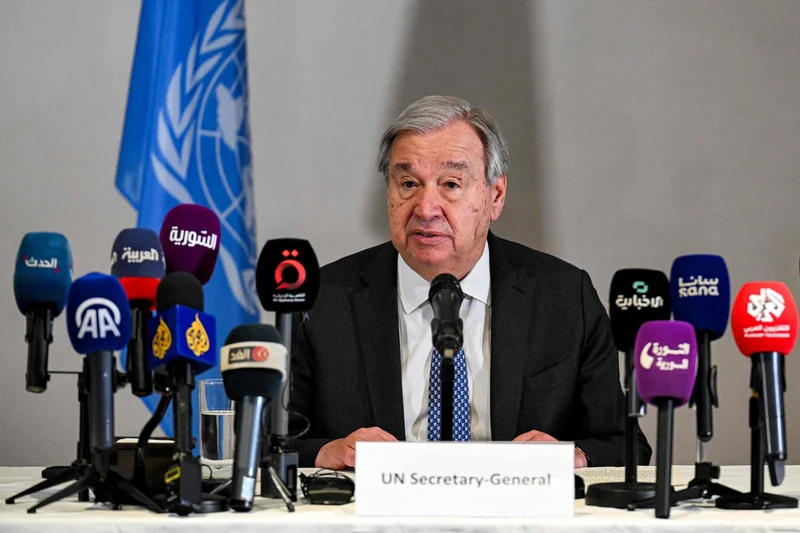 UN chief calls for removal of all Syria sanctions during visit