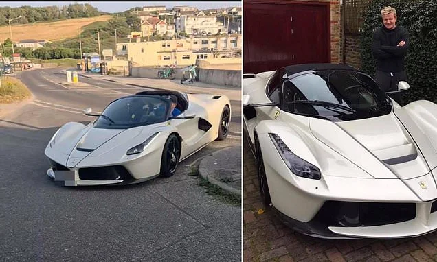 Gordon Ramsay left deflated as his rare £1.6million Ferrari LaFerrari Aperta is towed away after tyre puncture in Cornwall