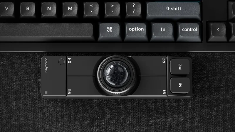 Keyboard giant Keychron launches Nape Pro wireless trackball mouse — rectangular form factor designed to sit under spacebar gives users six customizable buttons and a control dial