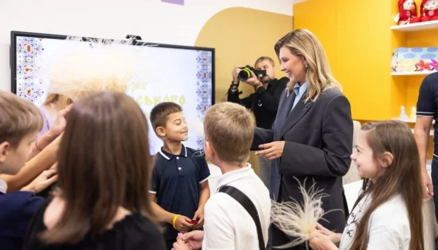 First Lady visits 'Superhero School' education center in Chernivtsi children's hospital