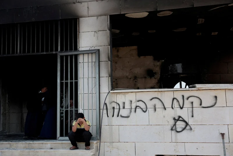 Israeli settlers vandalize, torch 2 mosques in occupied West Bank