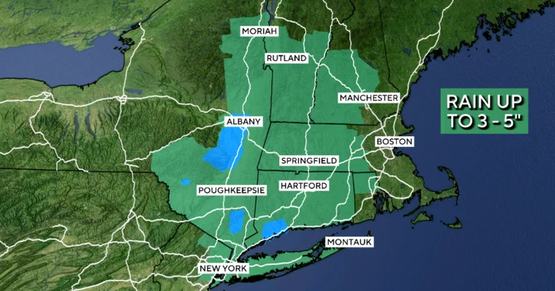Maps show where heavy rainfall poses flood risks across Northeast