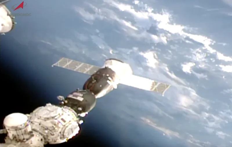 Soyuz MS-28 carrying two Roscosmos cosmonauts, NASA astronaut undocks from ISS