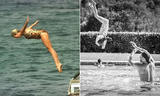 A royal water baby! How Lilibet has inherited Diana's love for swimming as young Princess frolics in the pool with Prince Harry in Meghan's European holiday snaps