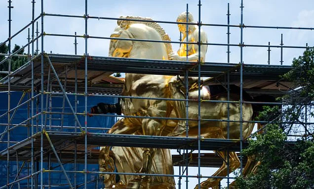 All that glitters... Donald Trump's $5million makeover for Washington statues