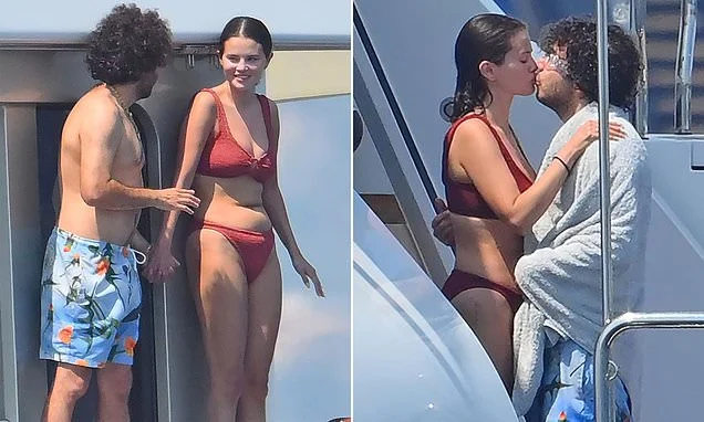 Selena Gomez flaunts toned bikini body as she kisses shirtless husband Benny Blanco on romantic yacht break