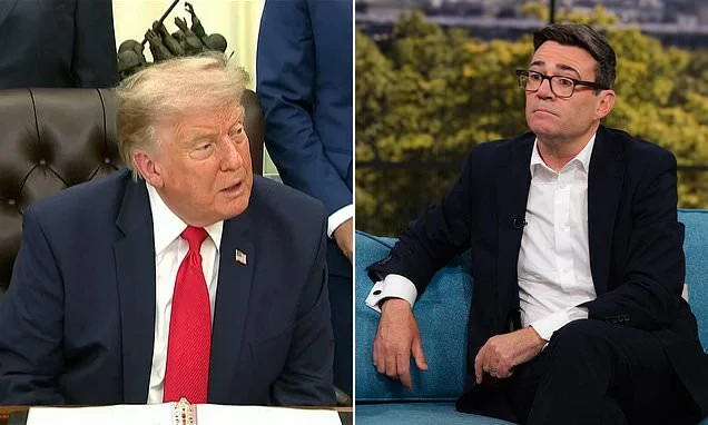 Trump says he has warned Burnham he is 'killing' Britain with migrants 'coming from all over the world and just camping out'