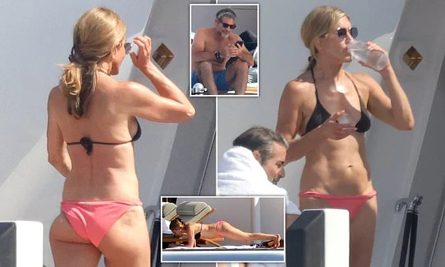 Jennifer Aniston, 57, does AB WORKOUTS as she holidays with boyfriend Jim Curtis and Friends pal Courteney Cox