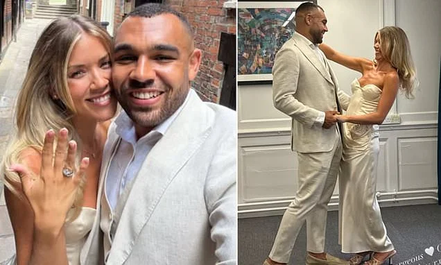 Alan Shearer's daughter Hollie is married! Singer, 31, ties the knot with England rugby star Joe Marchant in a legal ceremony