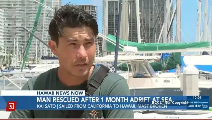 Mast broke, phone died, water ran out. Ship found him after 30 days