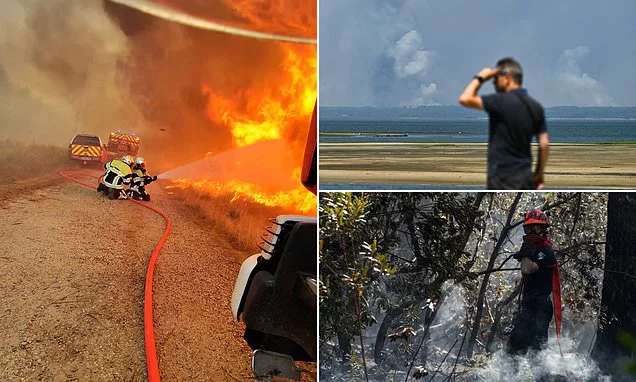 Raging French wildfire closes in on missile and rocket factories as 4,000 are evacuated from beach resort