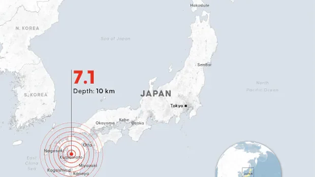 Major earthquake hits part of southern Japan