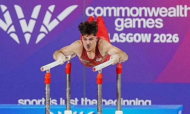 English gymnast suffers horror head injury at Commonwealth Games as event is suspended and star is taken out of arena on a stretcher