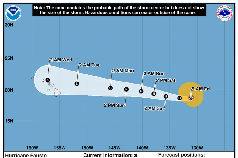 Hurricane Fausto strengthens into a Category 2 storm ahead of Hawaii approach
