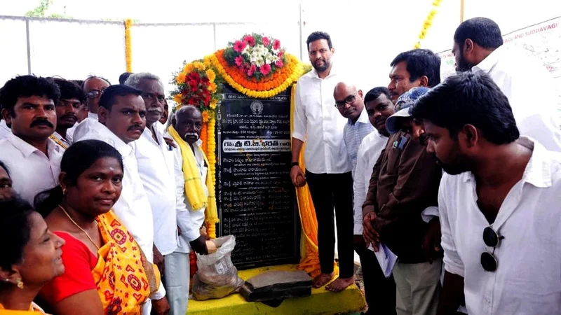 Bharath lays foundation stone for retaining wall to address flooding in Suddavagu