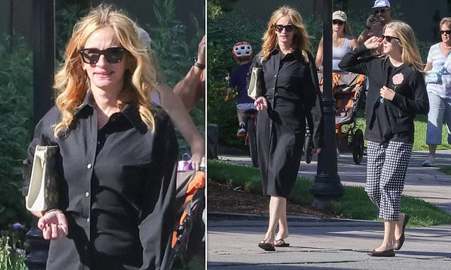 Julia Roberts steps out with lookalike daughter Hazel, 21, after attending niece Emma Roberts's wedding