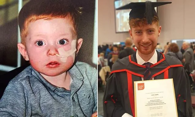 Britain's first bubble baby is all grown-up: Boy born without immune system returns to thank Great Ormond Street doctors who saved his life 25 years ago