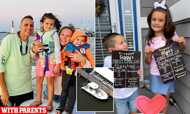 Parents lose their only two children after boy, 7, and girl, 9, were thrown into water during boating trip when grandpa, 63, struck marker