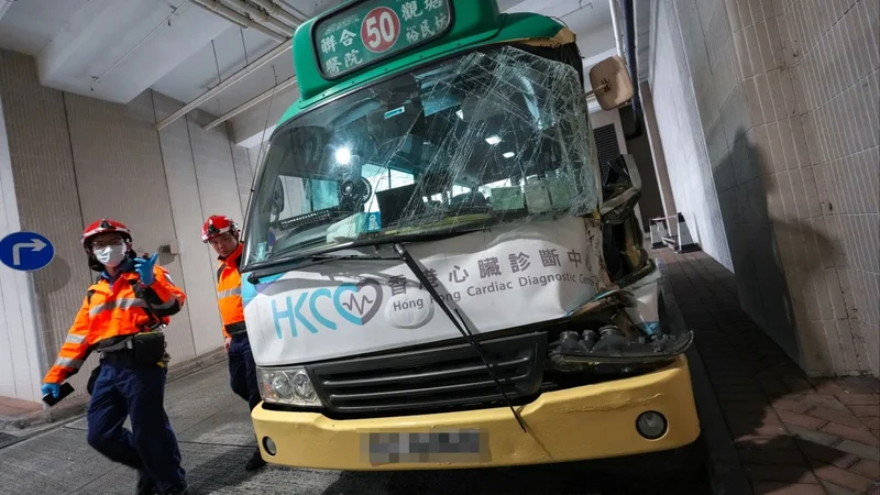10 injured as minibus, water tanker collide in Hong Kong’s Kwun Tong district