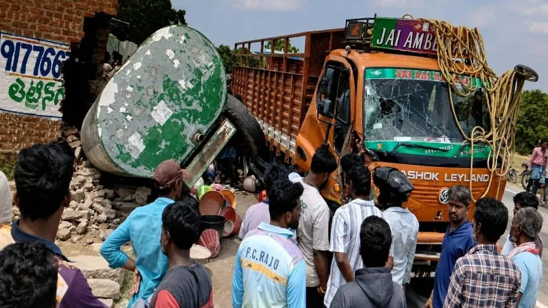 Three killed, five injured after mini lorry hits water tanker, motorcycle in Chittoor district
