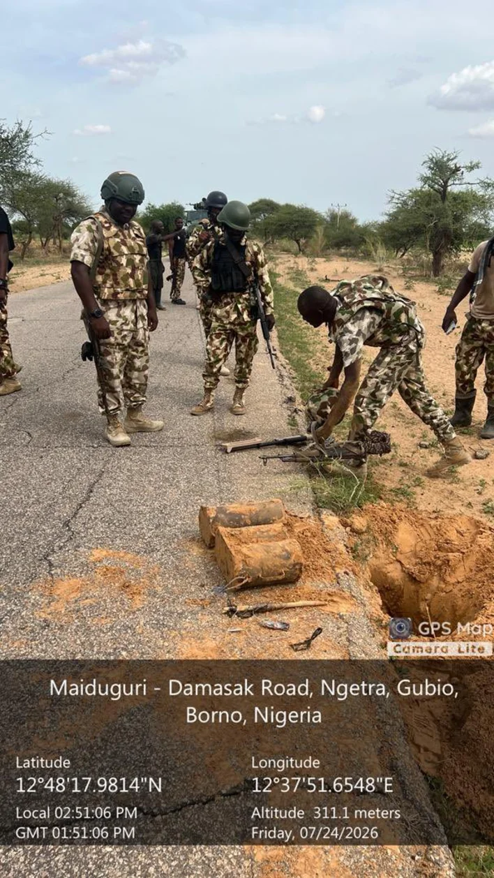 Troops foil suspected terrorist attack, recover IED in Borno