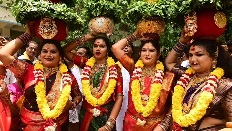 Hyderabad’s Golden Bonam offered to Goddess Kanaka Durga in Vijayawada